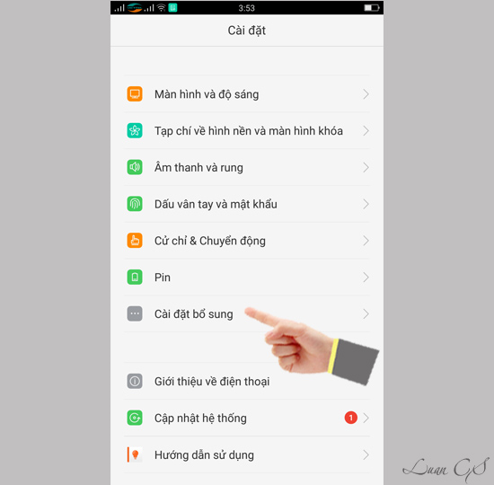 Cài đặt bỗ sung